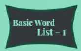 Basic Word List – 1